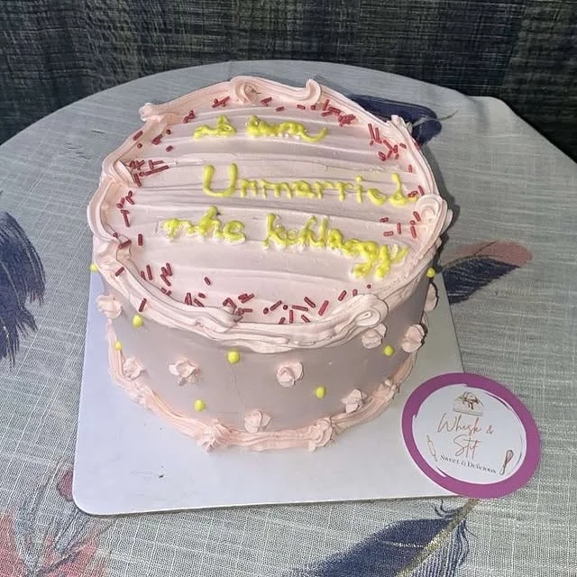 Unique marriage cake design with 'Unmarred for the Kingdom' creative message - Creative Wedding Cakes Karachi By Whisk And Sift